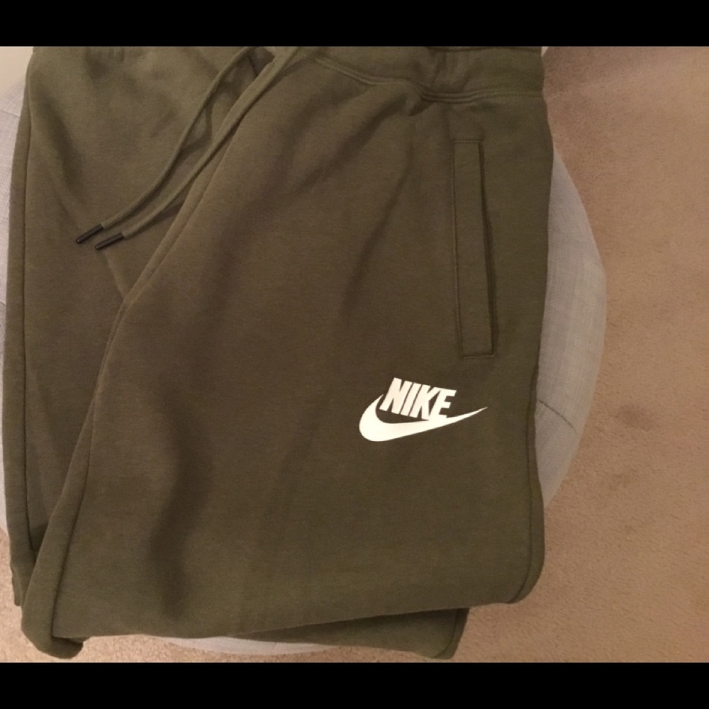 Army Green Nike Sweat Pants